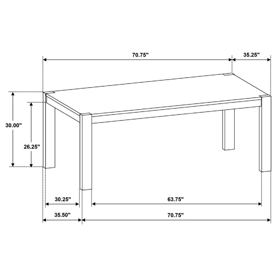 (image for) Scottsdale 71-inch Solid Wood Dining Table Washed Brown