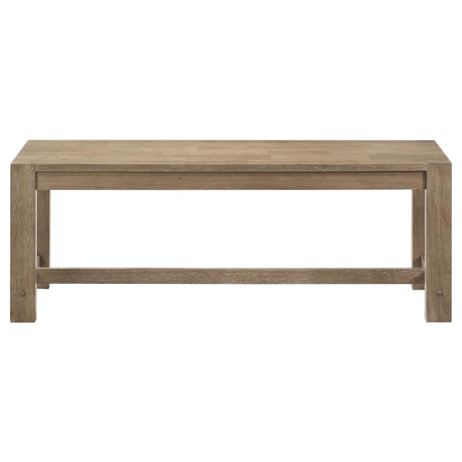 (image for) Scottsdale Wood Trestle Base Dining Bench Washed Brown