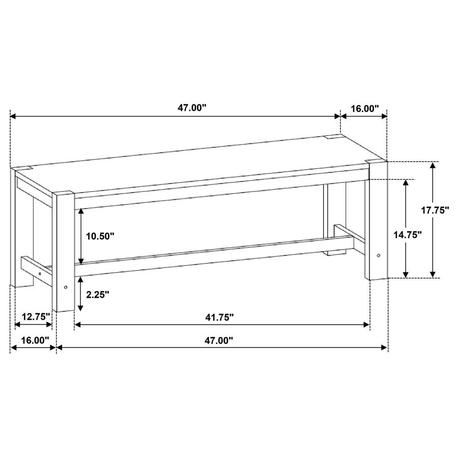 (image for) Scottsdale Wood Trestle Base Dining Bench Washed Brown