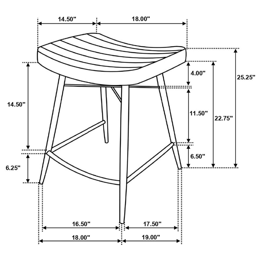 (image for) Bayu Leather Upholstered Counter Stool Camel (Set of 2)