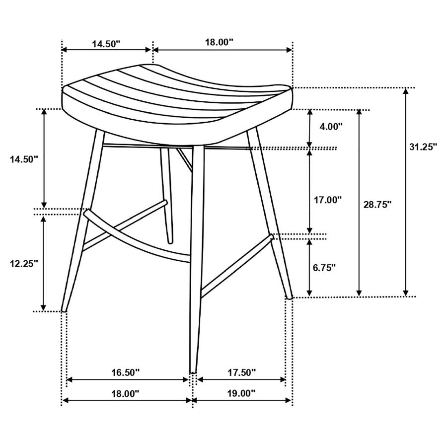 (image for) Bayu Leather Upholstered Bar Stool Antique Camel (Set of 2)