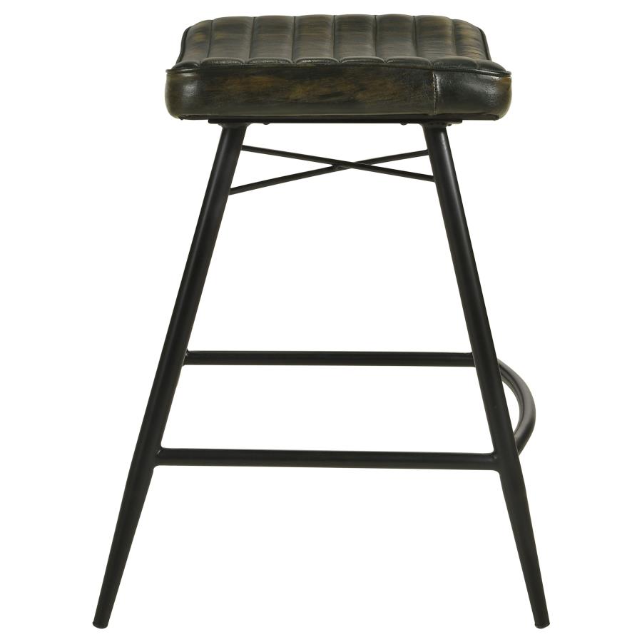 (image for) Bayu Leather Upholstered Counter Stool Espresso (Set of 2)