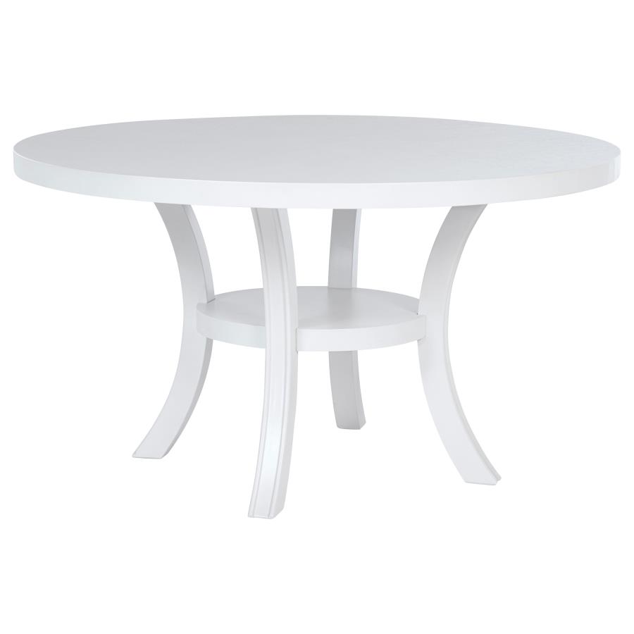 (image for) Judd 7-piece 54-inch Round Wood Dining Table Set Pearl White