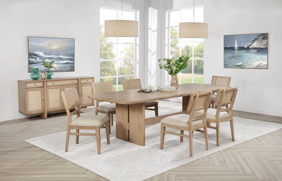 (image for) Kailani 7-piece Rectangular Wood Dining Table Set Beige Oak