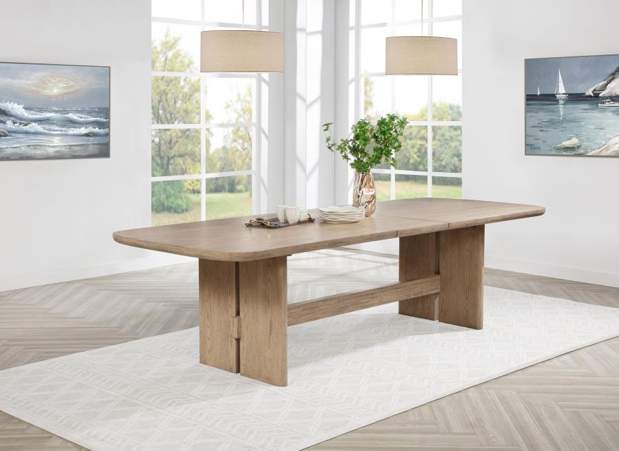 (image for) Kailani 110-inch Rectangular Wood Dining Table Beige Oak