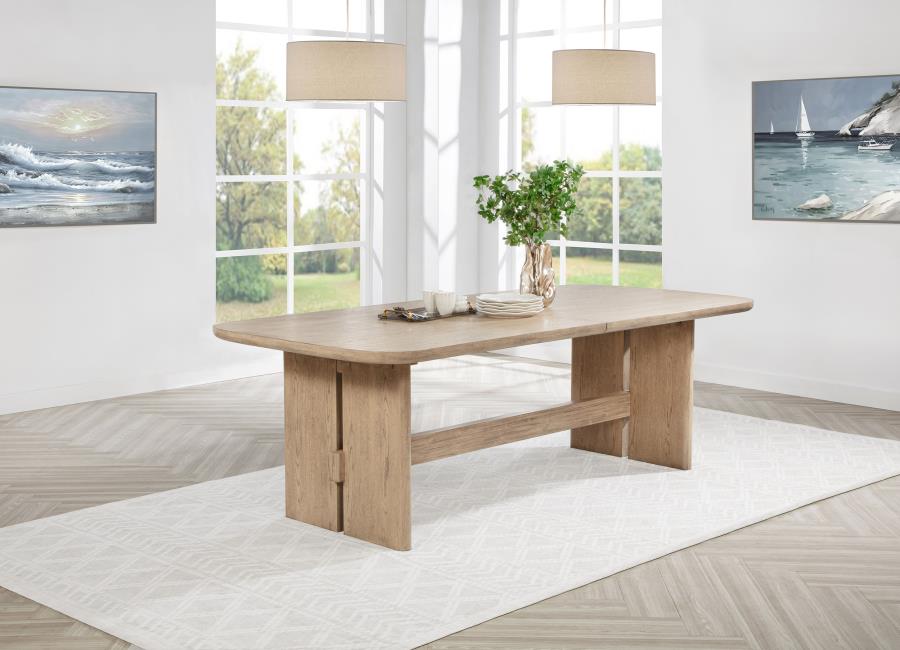 (image for) Kailani 110-inch Rectangular Wood Dining Table Beige Oak