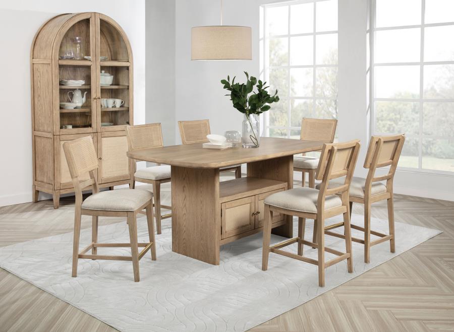 (image for) Kailani 7-piece Wood Counter Height Dining Set Beige Oak - Click Image to Close