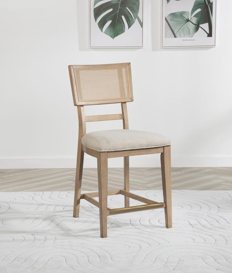 (image for) Kailani Radio Weave Cane Counter Dining Side Chair Beige Oak