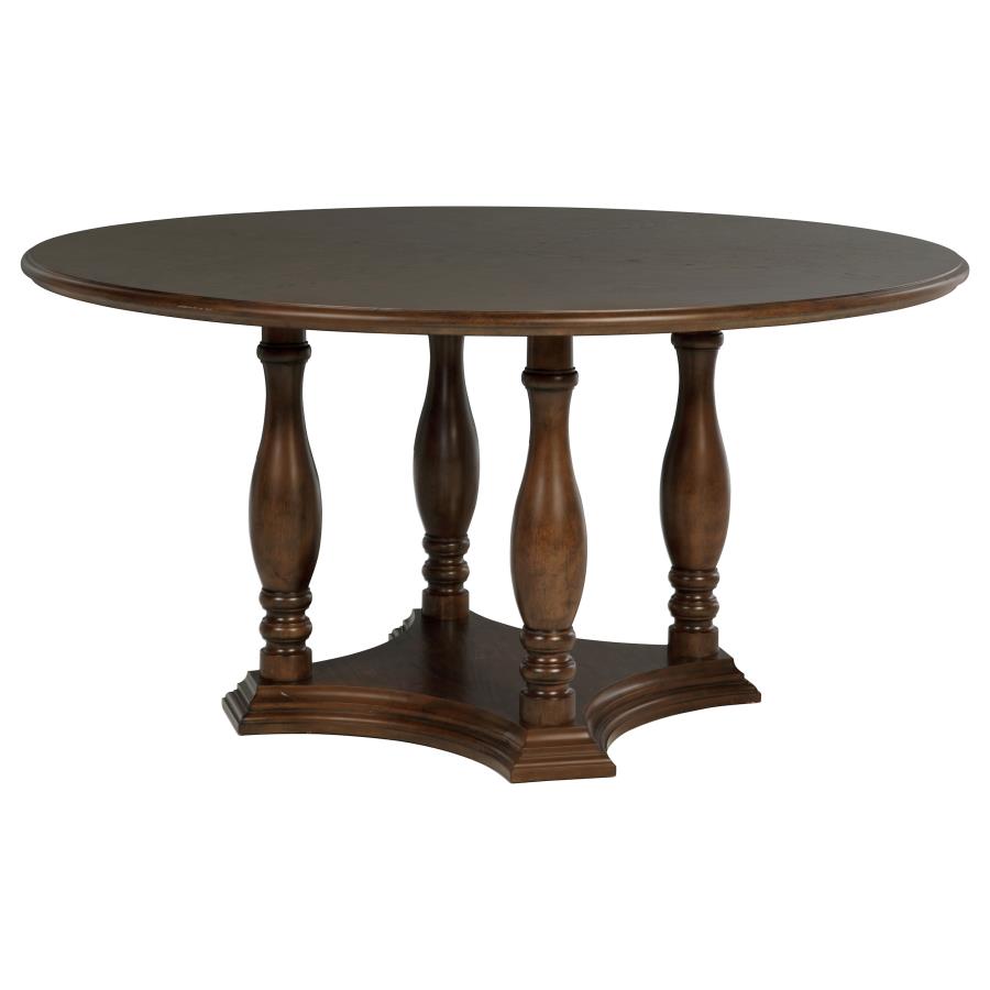 (image for) Landon 5-piece 60-inch Round Dining Table Set Rich Brown