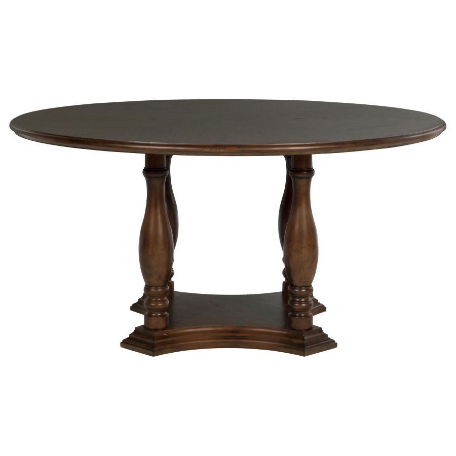 (image for) Landon 5-piece 60-inch Round Dining Table Set Rich Brown