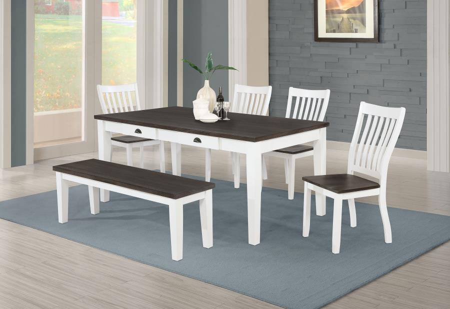 (image for) Kingman 6-piece Rectangular Dining Set Espresso and White