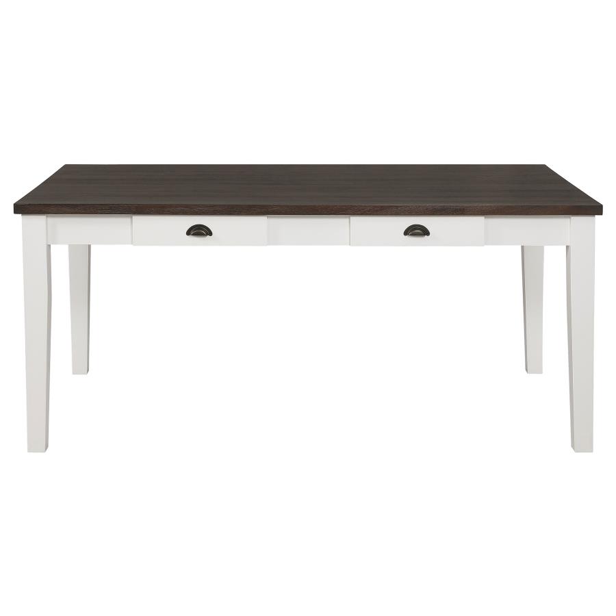 (image for) Kingman 72-inch 4-drawer Dining Table Distressed White