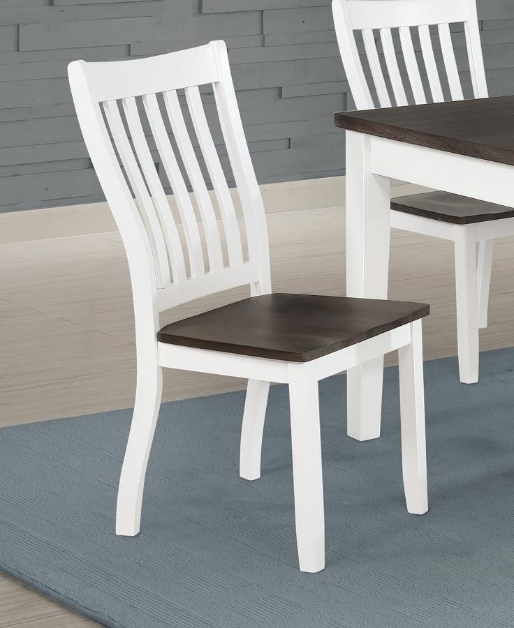 (image for) Kingman Wood Dining Side Chair Distressed White (Set of 2)