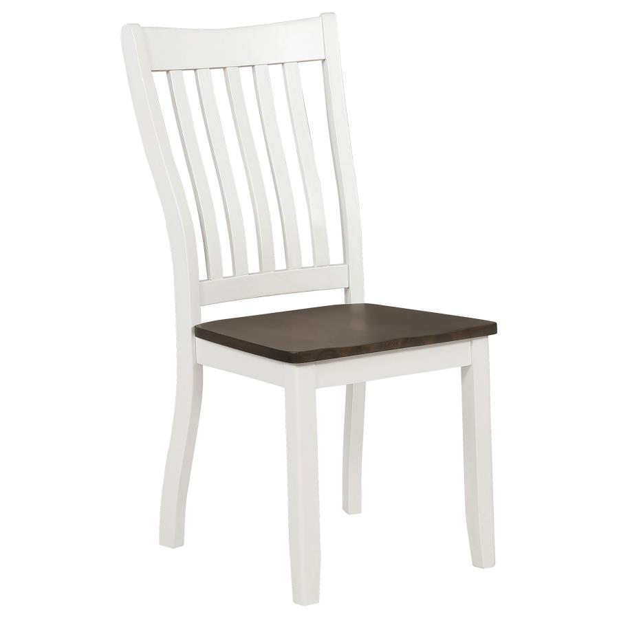 (image for) Kingman Wood Dining Side Chair Distressed White (Set of 2)