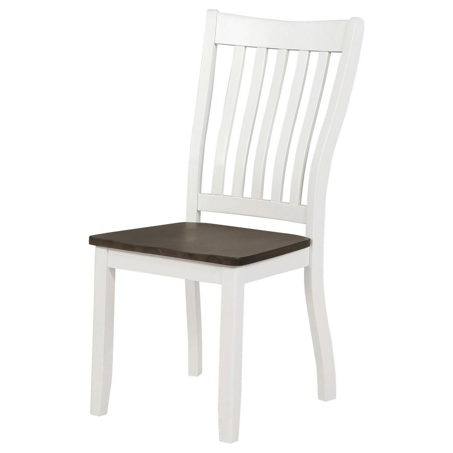 (image for) Kingman Wood Dining Side Chair Distressed White (Set of 2)