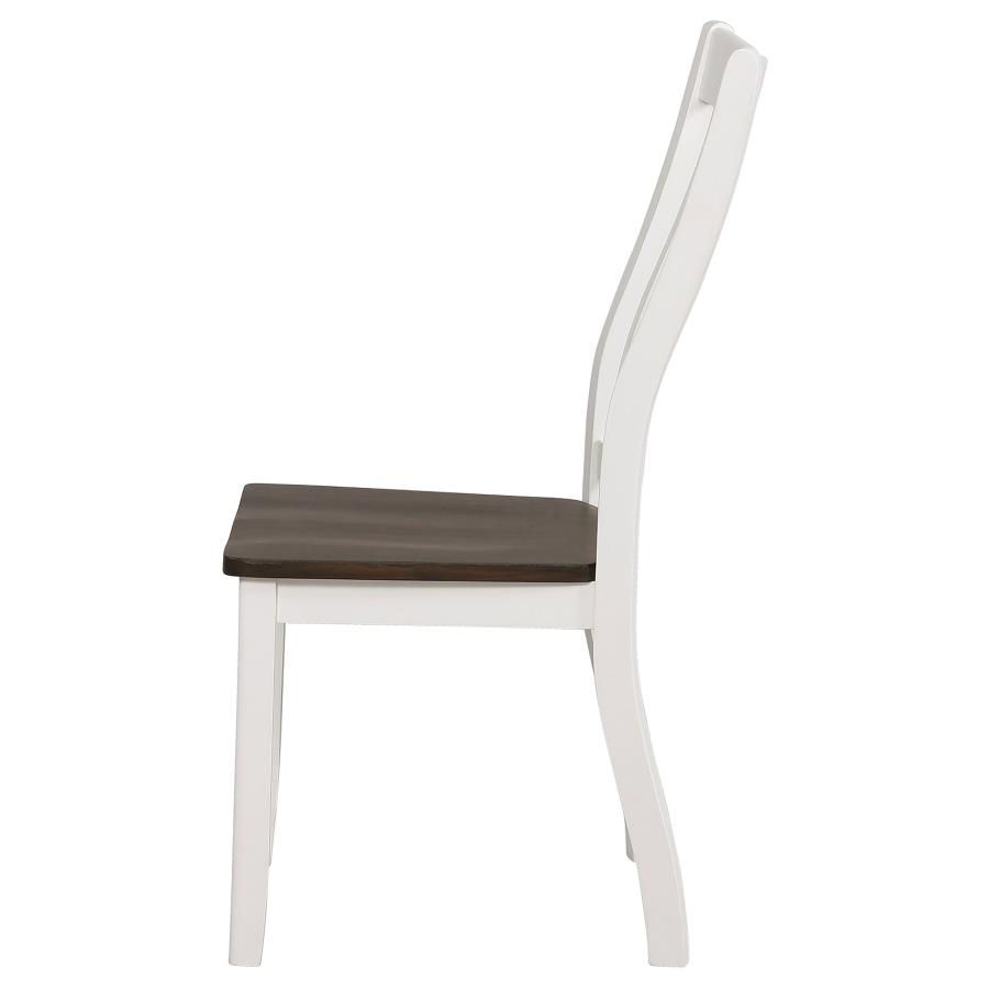 (image for) Kingman Wood Dining Side Chair Distressed White (Set of 2)