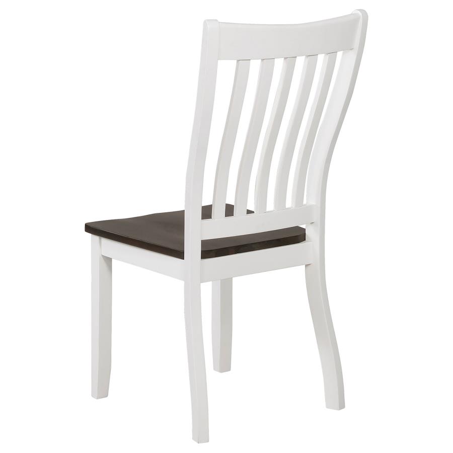 (image for) Kingman Wood Dining Side Chair Distressed White (Set of 2)