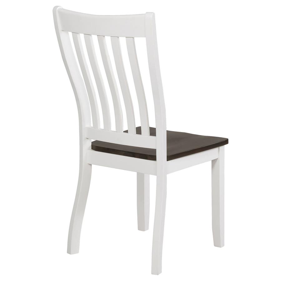 (image for) Kingman Wood Dining Side Chair Distressed White (Set of 2)