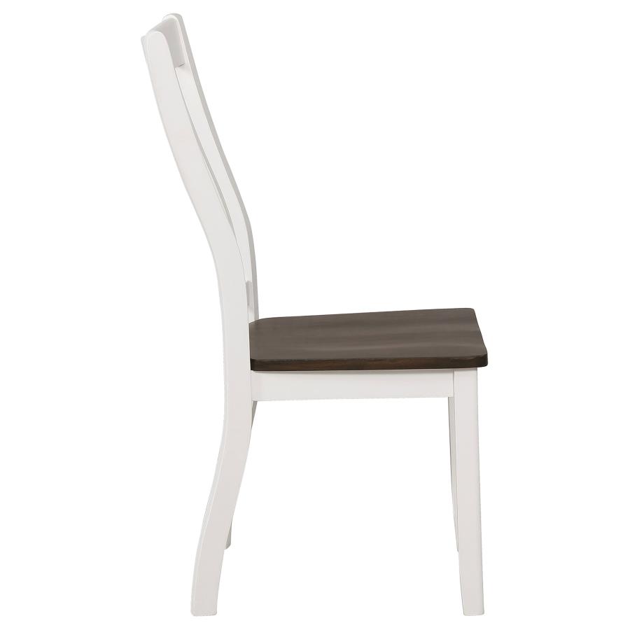 (image for) Kingman Wood Dining Side Chair Distressed White (Set of 2)