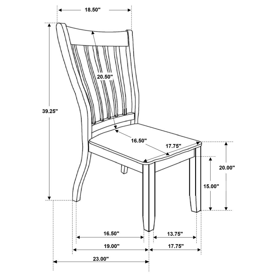 (image for) Kingman Wood Dining Side Chair Distressed White (Set of 2)