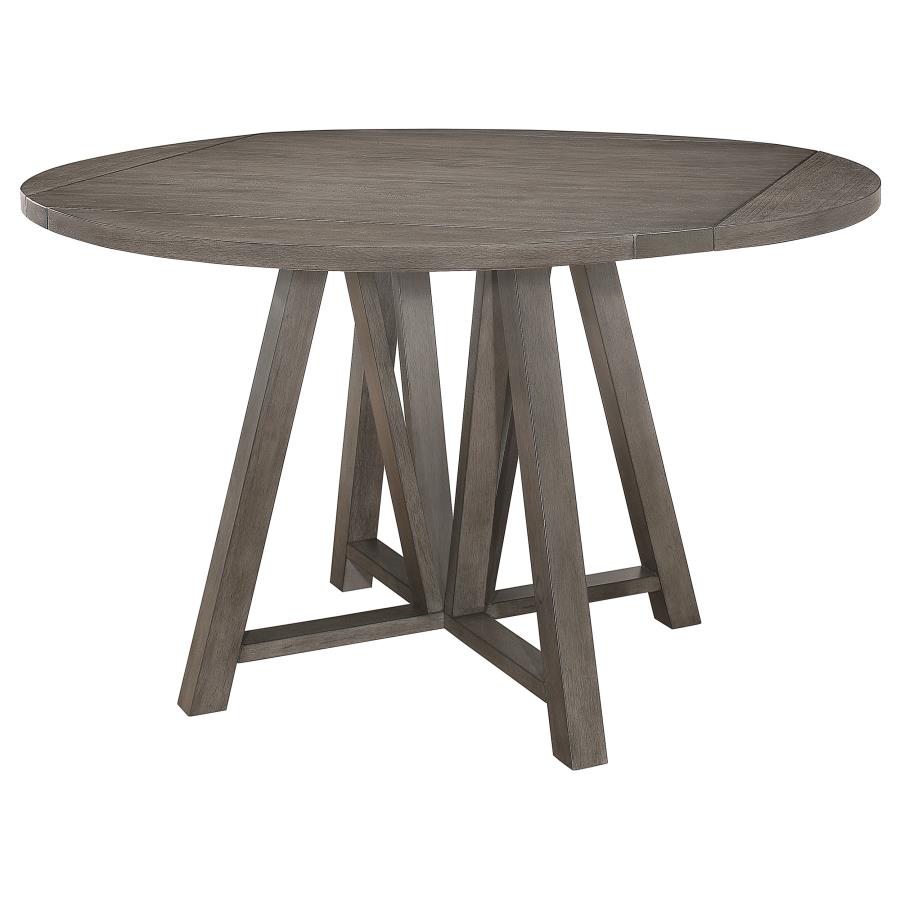 (image for) Athens Round 60-inch Drop Leaf Counter Dining Table Grey