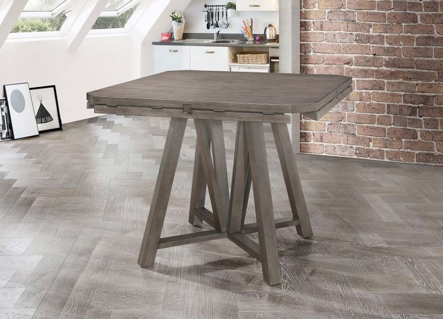 (image for) Athens Round 60-inch Drop Leaf Counter Dining Table Grey