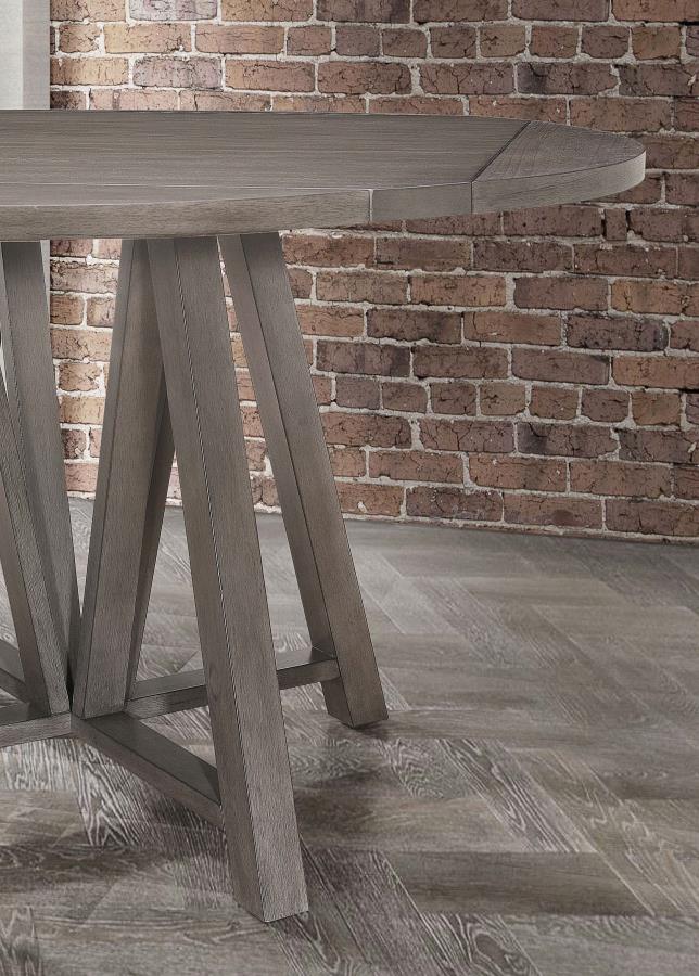 (image for) Athens Round 60-inch Drop Leaf Counter Dining Table Grey