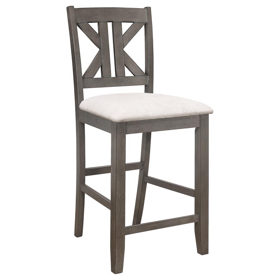 (image for) Athens Wood Counter Chair with Cushion Barn Grey (Set of 2)