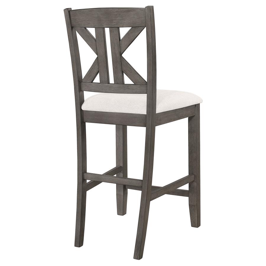 (image for) Athens Wood Counter Chair with Cushion Barn Grey (Set of 2)