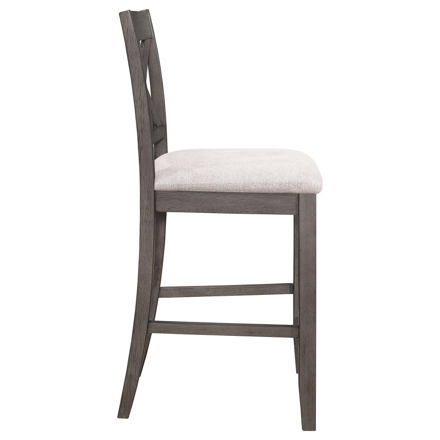 (image for) Athens Wood Counter Chair with Cushion Barn Grey (Set of 2)