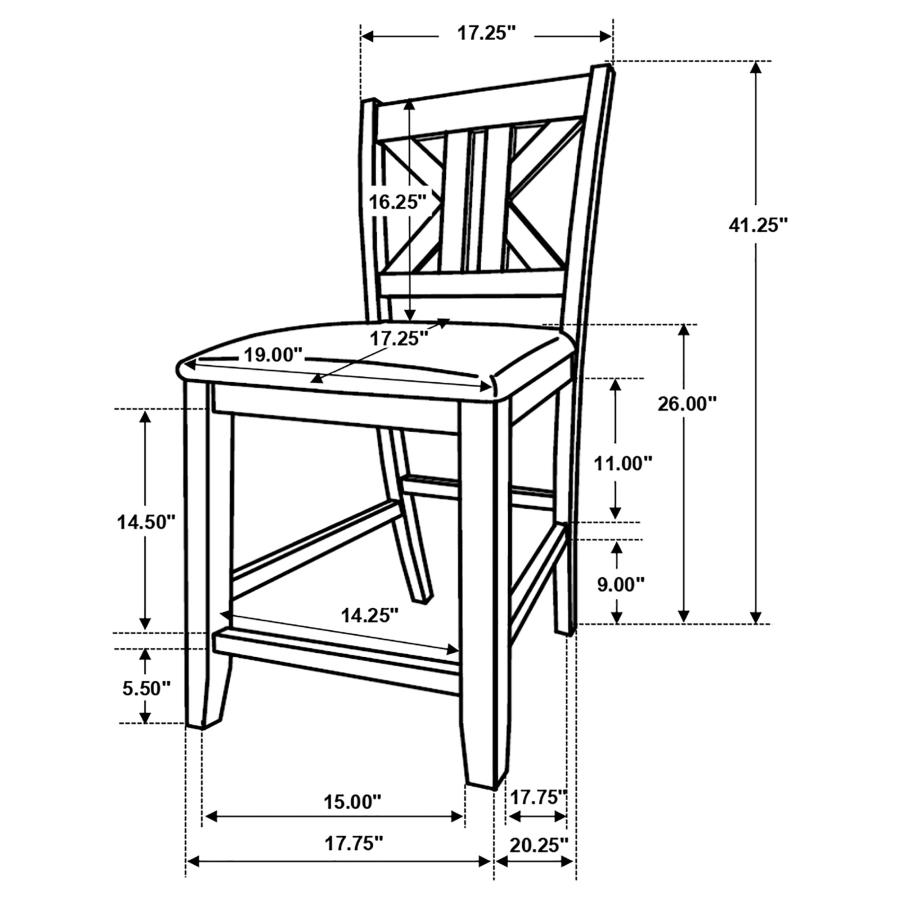 (image for) Athens Wood Counter Chair with Cushion Barn Grey (Set of 2)