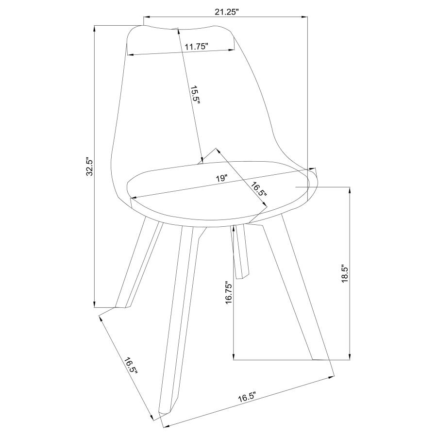 (image for) Caballo Polypropylene Dining Side Chair Grey (Set of 2)