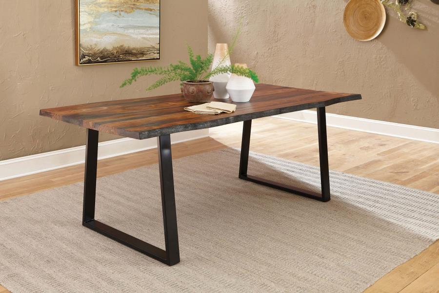 (image for) Ditman 80-inch Live Edge Dining Table Grey Sheesham