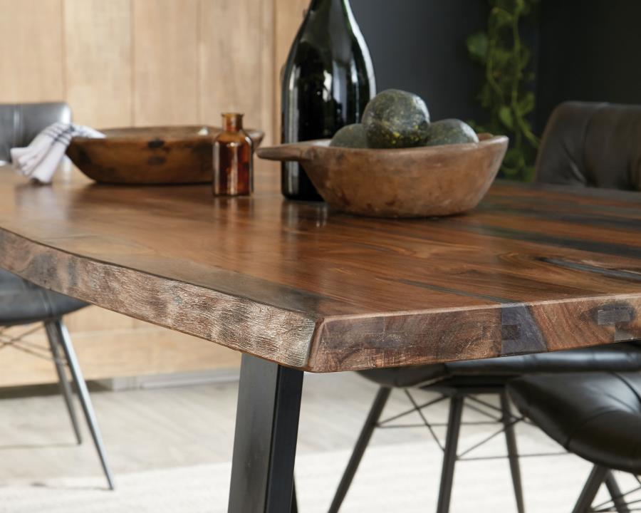 (image for) Ditman 80-inch Live Edge Dining Table Grey Sheesham