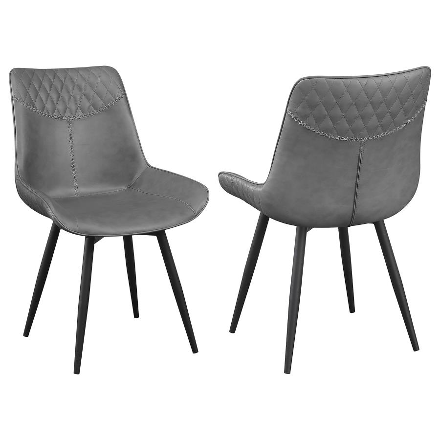 (image for) Brassie Upholstered Swivel Dining Side Chair Grey (Set of 2) - Click Image to Close