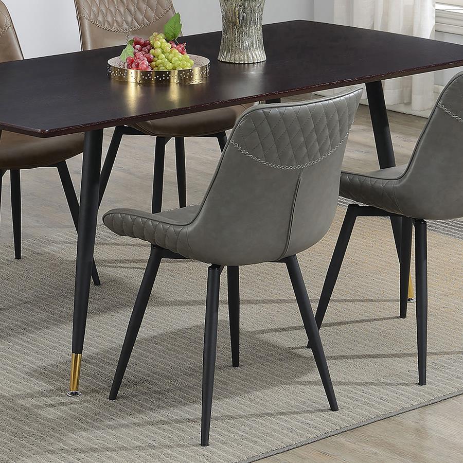 (image for) Brassie Upholstered Swivel Dining Side Chair Grey (Set of 2)