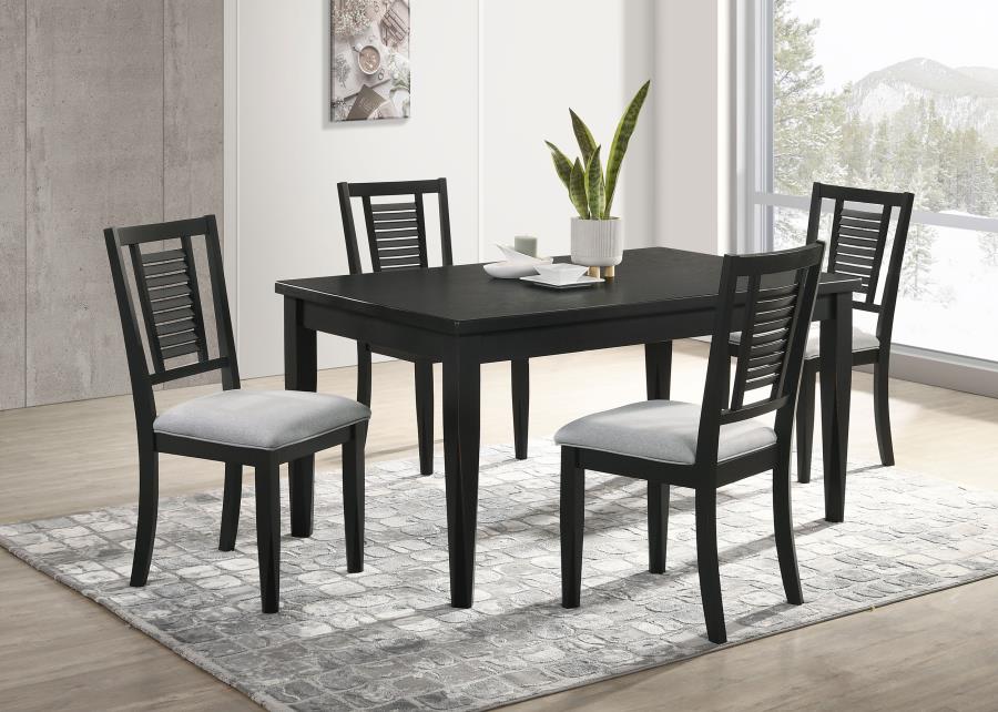 (image for) Appleton 5-piece Rectangular Dining Set Washed Black - Click Image to Close