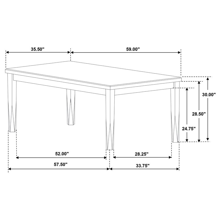 (image for) Appleton 5-piece Rectangular Dining Set Washed Black