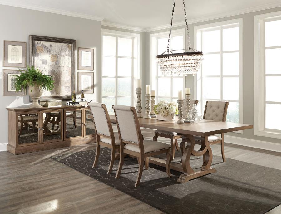 (image for) Brockway 5-piece Extension Leaf Dining Set Barley Brown