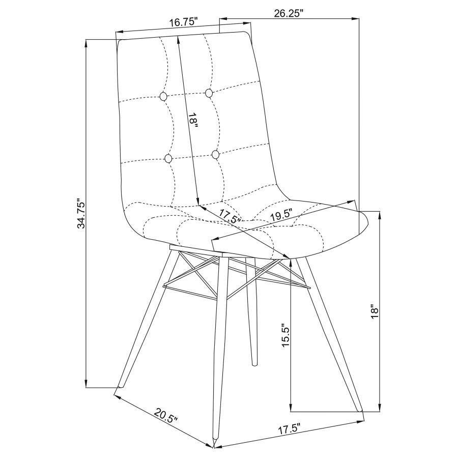 (image for) Aiken Upholstered Dining Side Chair Charcoal (Set of 4)