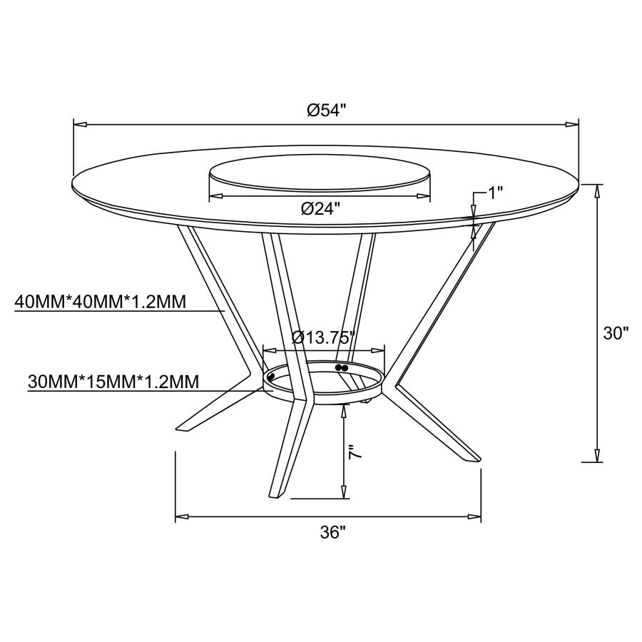 (image for) Abby 5-piece Round Dining Table Set White High Gloss