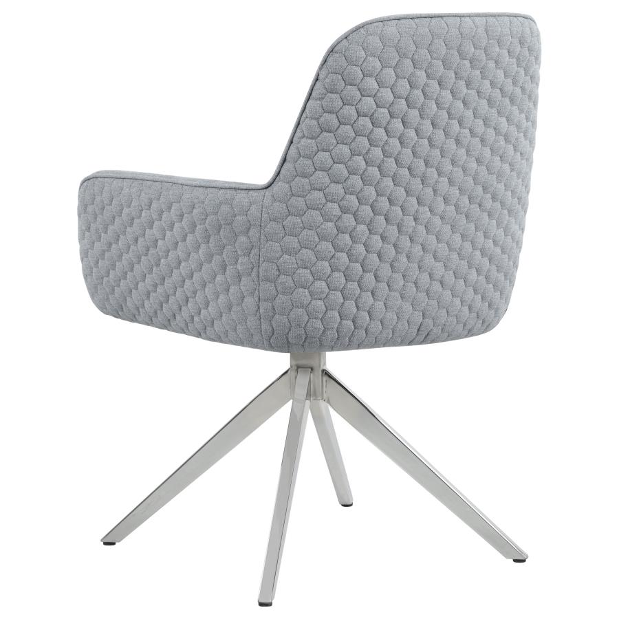 (image for) Abby Fabric Upholstered Swivel Dining Arm Chair Light Grey