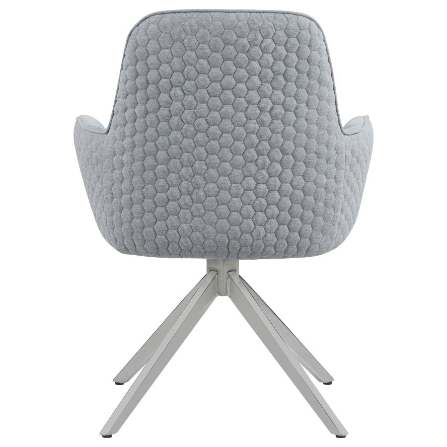 (image for) Abby Fabric Upholstered Swivel Dining Arm Chair Light Grey