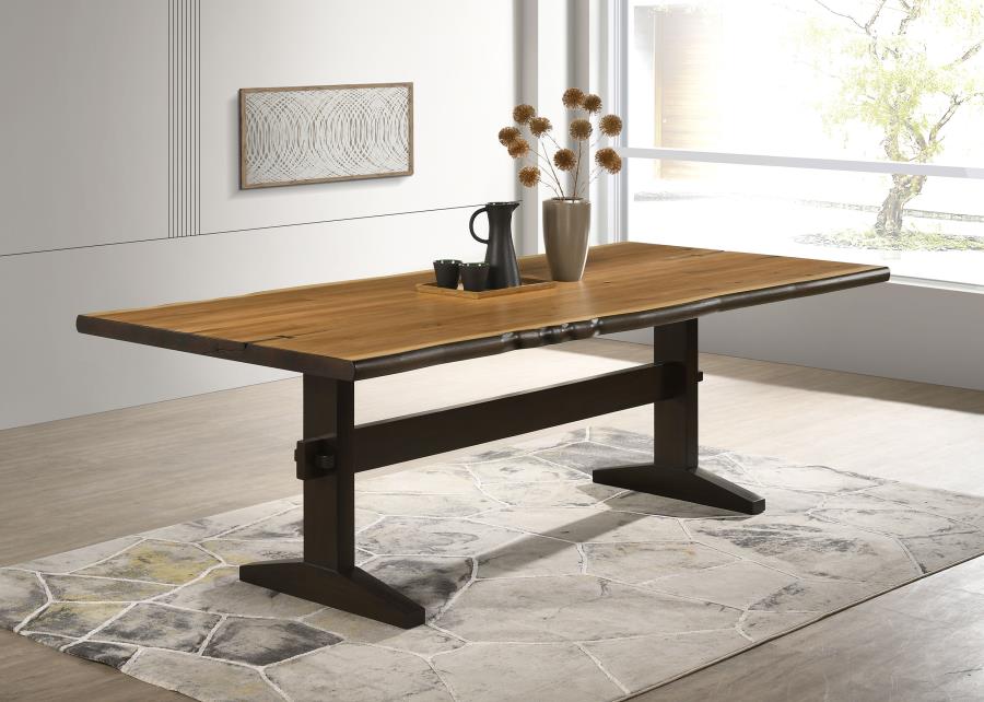 (image for) Bexley 90-inch Live Edge Dining Table Natural Honey