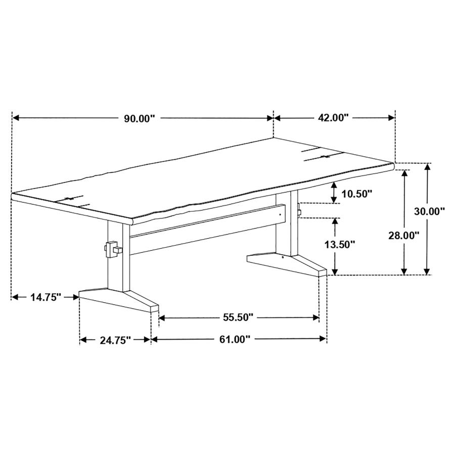 (image for) Bexley 90-inch Live Edge Dining Table Natural Honey