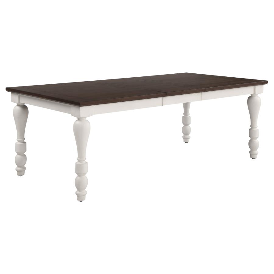 (image for) Madelyn 86-inch Extension Leaf Dining Table Coastal White