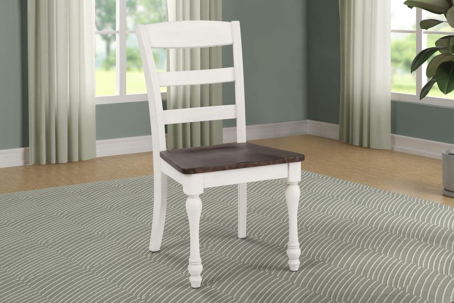 (image for) Madelyn Wood Dining Side Chair Coastal White (Set of 2)