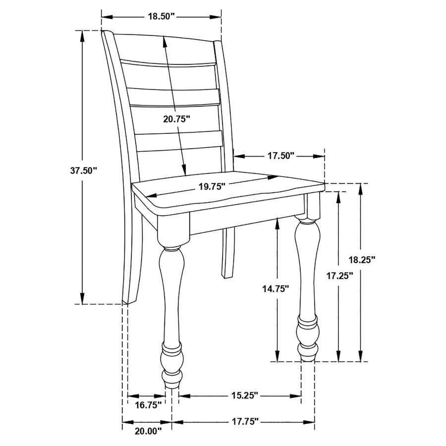 (image for) Madelyn Wood Dining Side Chair Coastal White (Set of 2)