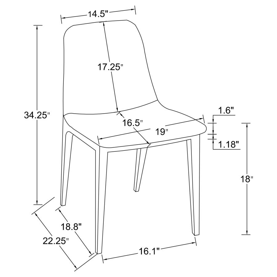 (image for) Irene Upholstered Dining Side Chair Light Grey (Set of 4)