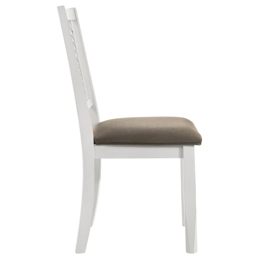 (image for) Appleton Wood Dining Side Chair Distressed White (Set of 2)